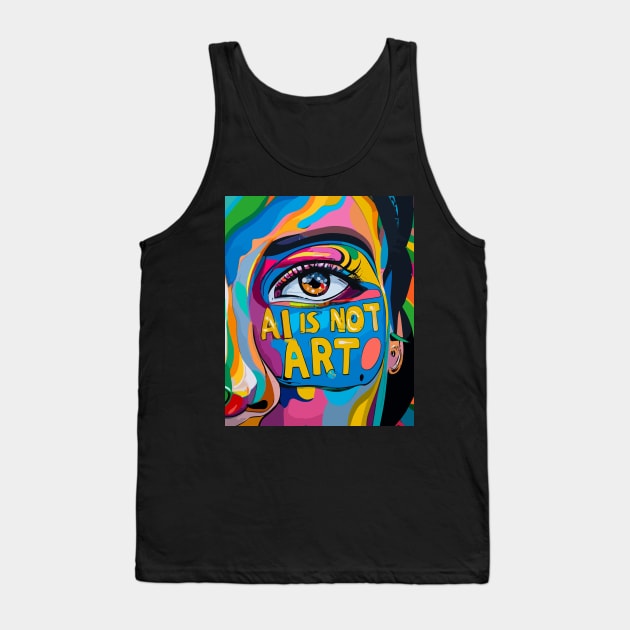 AI Is Not Art Tank Top by Tees 4 Thee